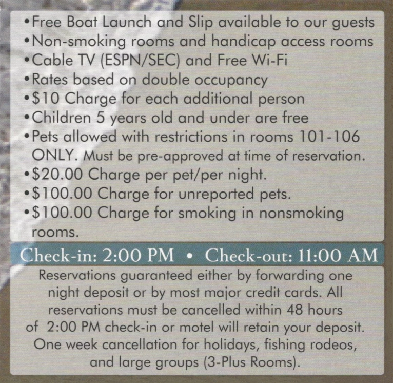 Rates and policies details